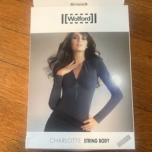 Wolford Black Charlotte String Bodysuit w/ Swarovski crystals